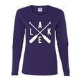 thumbnail image 2 of Wild Bobby, Lake Cross Paddles, Women Graphic Long Sleeve Tee, Purple, XX-Large, 2 of 4