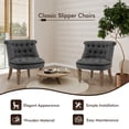 thumbnail image 6 of Gymax Set of 2 Upholstered Slipper Chairs Armless Accent Chairs w/ Beech Wood Legs, 6 of 10