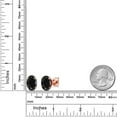 thumbnail image 2 of Gem Stone King 2.20 Ct Oval 7x5mm Black Sapphire Brass Rose Gold Plated Brass Stud Earrings for Women Men, 2 of 2