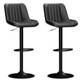 thumbnail image 3 of Walsunny Adjustable Bar Stools Set of 2 Leather Upholstered Swivel Counter Stools Counter Height Bar Stools with Large Base, Room Bar, Black, 3 of 6