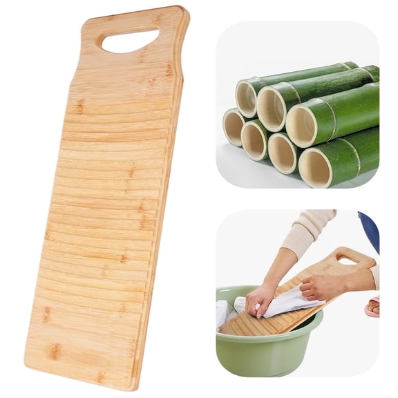 1 Pc Bamboo Wooden Washboard, Anti-slip Laundry Cleaning Board, Practical Hand Washing Scrub Board, Natural Thickened Scrubbing Washboard, Household Washing Tool for Hand Washing Clothes