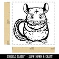 thumbnail image 2 of Huggable and Fluffy Chinchilla Self-Inking Rubber Stamp Ink Stamper - Sky Blue Ink - Small 1 Inch, 2 of 7