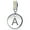 Silver-A, variant on Womens Initial Alphabet Bead Charm Yellow Crystal Accent Dangle for European Bracelet