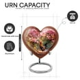 thumbnail image 2 of Yatskia Pink Blossoms Rooster Urn for Ashes for Women, Funeral Keepsake Urns for Human Ashes Adult Man, Large Burial Urns for Adult Ash, (Heart 8 Inch and 3 Inch), 2 of 8