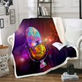 thumbnail image 1 of Themed Sherpa Blanket For Sofa Bed Couch Musical Pattern Fleece Throw Blanket, 1 of 4