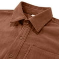 thumbnail image 6 of Xzbqbs Men's Corduroy Polo Shirts Long Sleeve Casual Solid Color T Shirts Fashion Lightweight Lapel Classic Fit with Pocket, 6 of 6