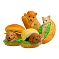 thumbnail image 2 of 4 piezas figuras de perro hamburguesa Baoblaze Estatuilla de cachorro decoración de escritorio, 2 of 8