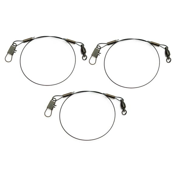 3 Pack 12" Black Ball Bearing Fish Leaders
