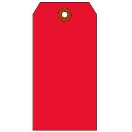 Sold Tags Large Red & White Department Store Tags With Slit - 2.4 X 4.75 Inches, 100 Pack