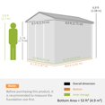 thumbnail image 2 of 9x6ft Galvanized Steel Garden Shed - Lockable Outdoor Storage for Patio, Lawn & Garden - White & Green - Spacious, Secure Storage Solution, 2 of 7