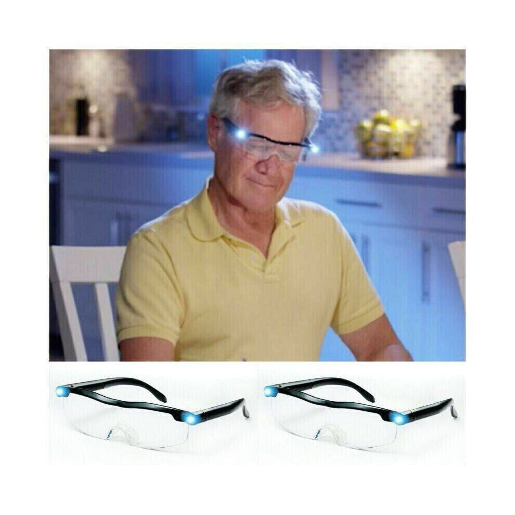 Pair of Mighty Sight Magnifying Eyewear Glasses rechargeable LED light 2  PACK 