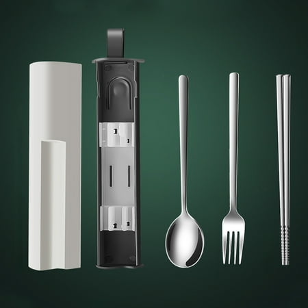 

Kohagoki New Portable Cutlery Set High Quality Stainless Steel Tableware Set Fork Spoon Chopstick Camping Travel Flatware Set With Box