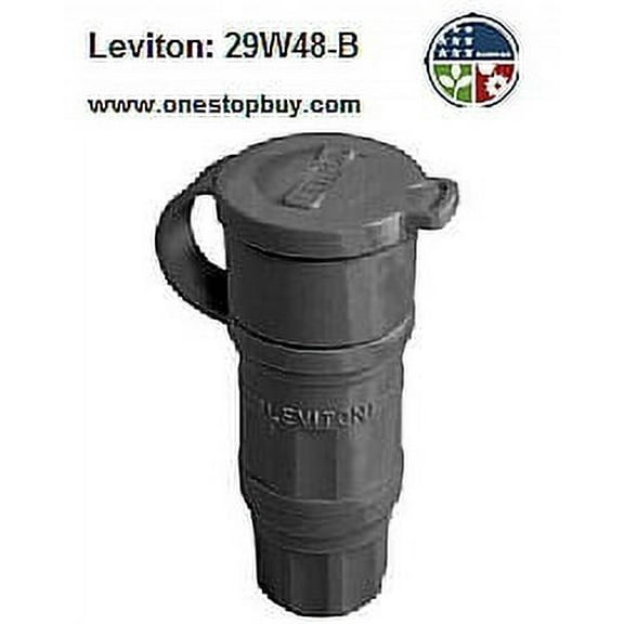 Leviton 29W48-B Locking Connector NEMA L6-30P RoHs-Compliant Wetguard Spec Grade - Black