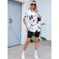 thumbnail image 5 of Camiseta SOLY HUX para mujer, teñida anudada, manga corta, cuello redondo, 5 of 5