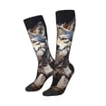 thumbnail image 2 of Fotbe Oil Painting Tribal Wolf print Women's Men's Novelty Crew Socks Cotton Socks Knee High Socks for Walking,Running,Nurses,Pregnancy, 2 of 8