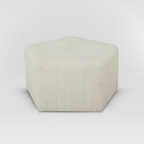 Lifestyle Solutions Gentry Pentagonal Ottoman, Snow White Fabric