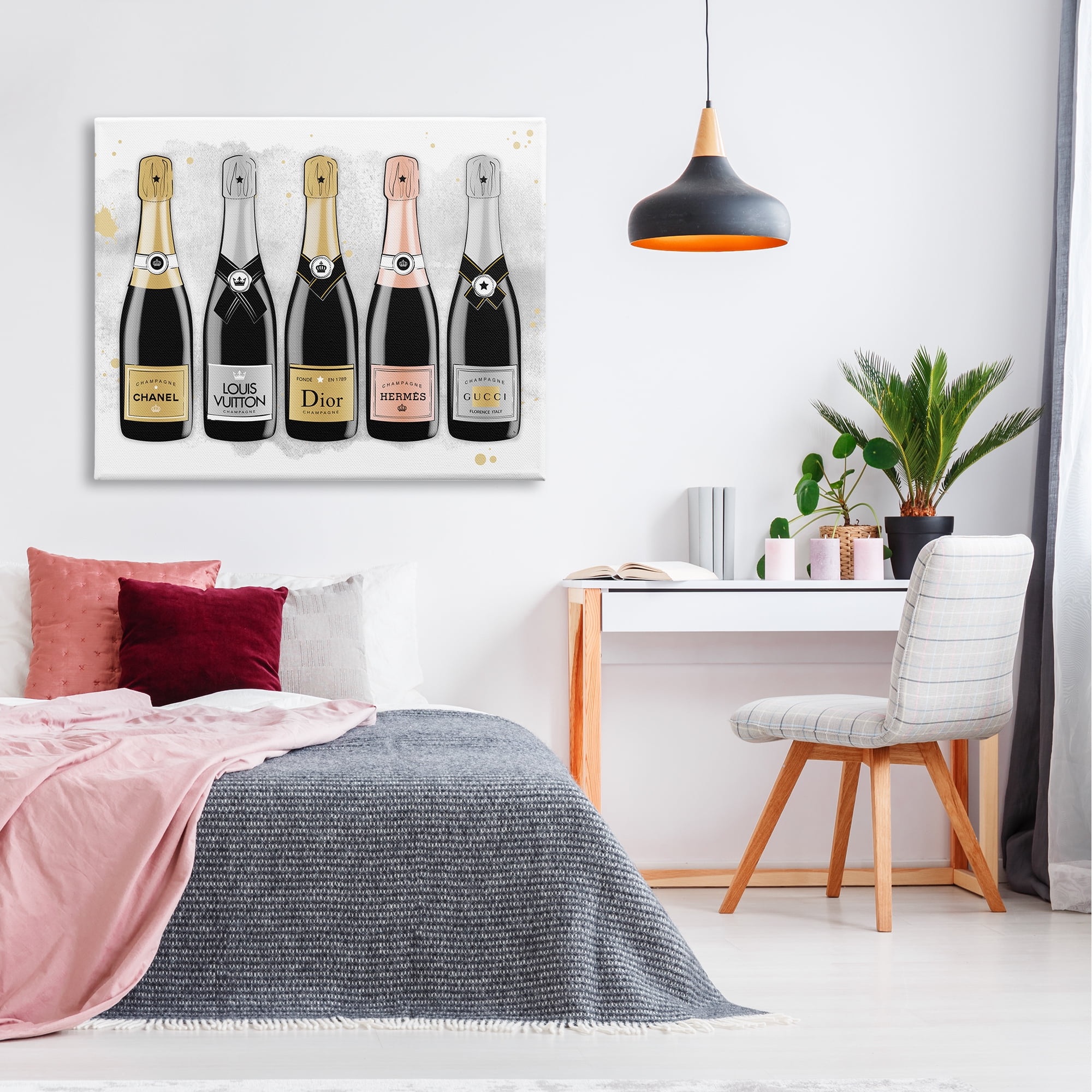 Stupell Industries Varied Glam Champagne Food & Beverage Painting Gallery Wrapped Canvas Art Print Wall Art, 48 x 36