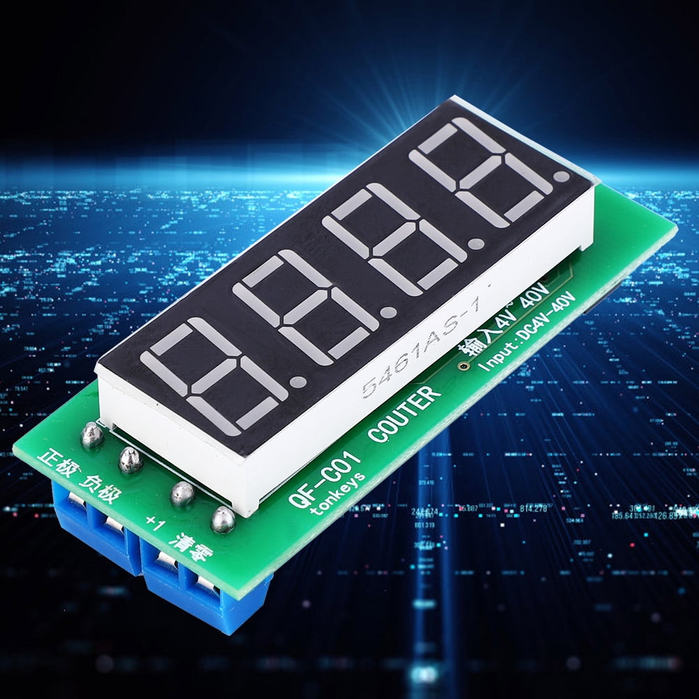 SHENMO Compteur Module Affichage Numerique de Haute Qualite a 4 Chiffres avec Fonction de Memoire QF C04 DC4 40V
