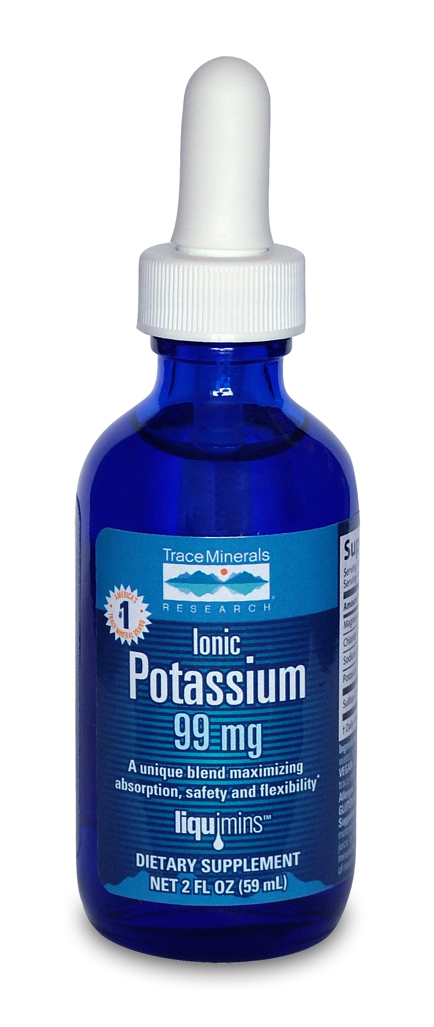Trace Minerals Liquid Ionic Potassium 99mg, 2 Oz