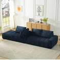 thumbnail image 3 of MAYEERTY Faux Fur L-Shape Oversized Sectional Sofa, Minimalist & Comfy Sleeper Couch for Living Room, 111×76" Blue, 3 of 8