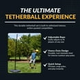 thumbnail image 3 of Hathaway Tetherball Set with Fillable Base and Durable Ball – Weather-Resistant Backyard Game for Kids and Adults – Black/Yellow, 3 of 7