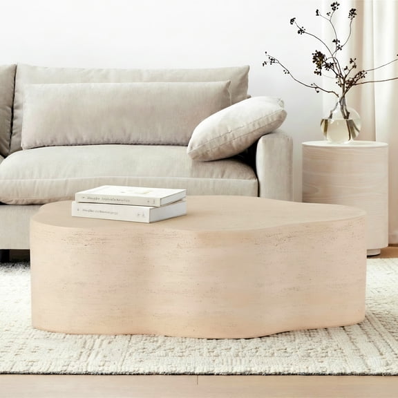 Christopher Knight Home Cloud-Shaped Lightweight Concrete Accent Coffee Table, Indoor Outdoor Use, Natural