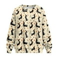thumbnail image 4 of Xoenoiee Dachshund Paw Bone Flower Leaves Print Oversized Sweatshirt for Women Crew Neck Fleece Long Sleeve Pullover Dressy Casual Cute Sweatshirt 2025 Fall Clothes, Size 3XL, 4 of 7