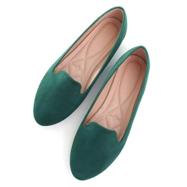 Zapatos planos SAILING LU para mujer, piel vegana, color verde, talla 10