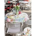 thumbnail image 4 of Easter Outdoor Tablecloth - 54 Inch Round Dining Table Cover, Rustic Spring Bunny Eggs Botanical Grey Wooden Waterproof Outdoor Table Cloth with Umbrella Hole & Zipper for Picnic/Patio/Party, 4 of 7
