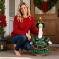 thumbnail image 6 of 2 Pcs/Set Christmas Tree Porch Goose Outfits, Lawn Goose Statue Xmas Tree Costume, Green Christmas Garden Goose Clothes Dress and Hat for 23" High Statue Xmas Holiday Patio Yard Decor, 6 of 8