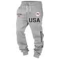 thumbnail image 5 of IWRICH USA Flag Sweatsuit for Men Plus Size Long Sleeve Hoodies Elastic Waist Drawstring Sweatpants 2 Piece Workout Tracksuits Grey L, 5 of 5
