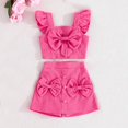 thumbnail image 2 of snilers Toddler Girls Clothes Cute Outfits 2 Piece Bow Ruffle Tank Tops Skirt Summer Clothing Sets Size 12 Months-6 Years, 2 of 7