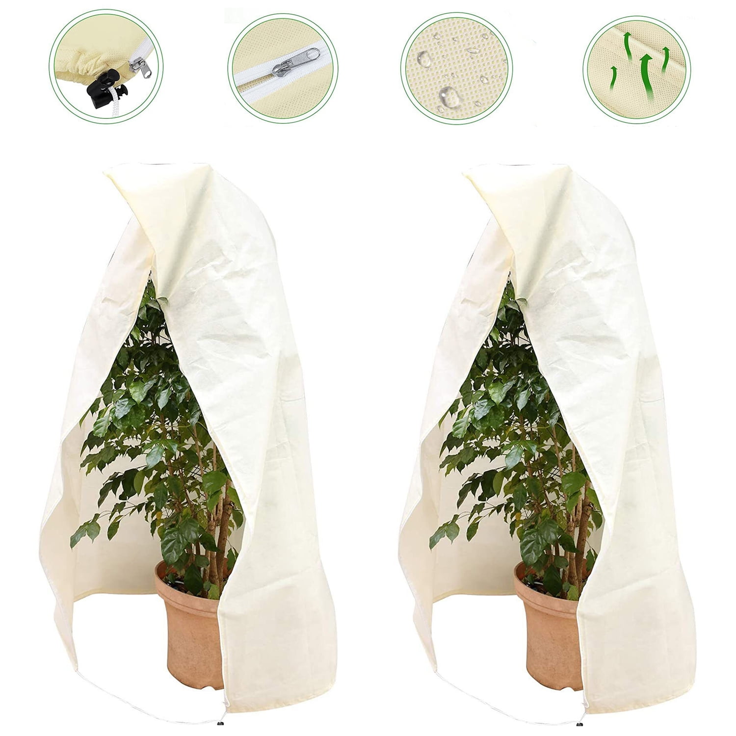Reusable Winter Burlap Plant Covers Bags Warm Plant Bags