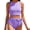 Purple, variant on Side Bow Tie Bikini Sets for Women Tummy Control Fully Coverage 2 Piece Swimsuits Solid Color Beachwear White