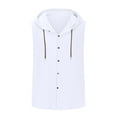 thumbnail image 4 of Yaoyar Sleeveless V Neck Hoodie For Men Summer Tank Shirts Casual Fitness Sportswear Round Neck Vest, 4 of 5