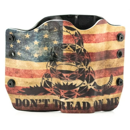Outlaw Holsters: Don't Tread On Me Snake Flag OWB Kydex Gun Holster for Glock 26 or 27 with TLR6 Laser, Right (Best Owb Holster For Glock 27)