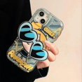 thumbnail image 3 of Funda para iPhone 12 Pro con diseño de dibujos animados kawaii, con forma de gafas de sol, soporte con agarre para los dedos, diseño para mujeres y niñas, funda protectora para iPhone 12 Pro, 3 of 5