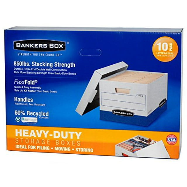 Bankers Box Heavy Duty File Boxes Letter/Legal, 10 Count