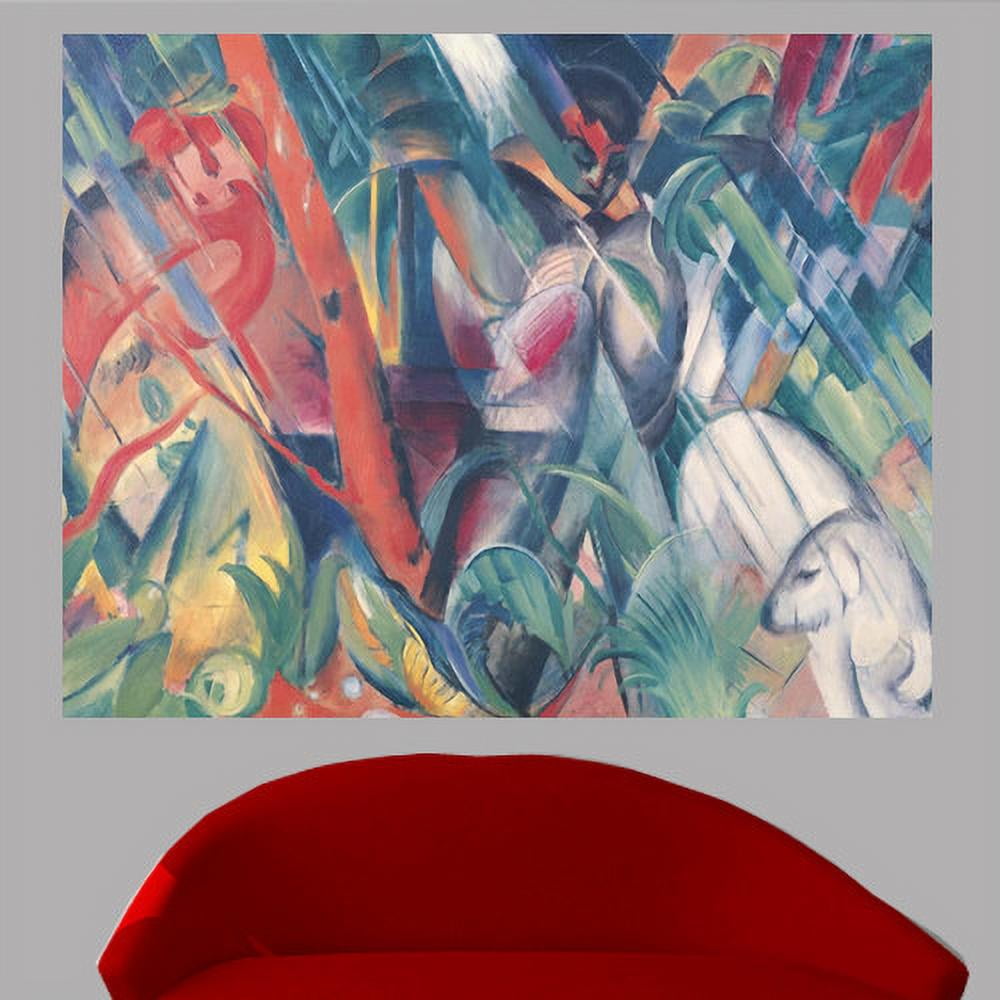 Franz Marc In the Rain Colorful Polyester Wall Decal