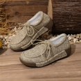 thumbnail image 6 of IEMIEMIEM Women’s Canvas Loafers Breathable Lace-Up Platform Casual Soft Comfort Walking Shoes Lightweight Non Slip Wedge Sneakers for Daily Outdoor Travel Work All Day Standing Wear Khaki 7 Wide, 6 of 6