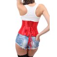thumbnail image 5 of LELINTA Sexy Underbust Corset Lingerie Lace up Back Corset Bustier 12 Plastic Boned with G-String,Red S-2XL, 5 of 6