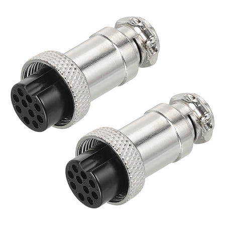 Uxcell Aviation Connector GX16 10 Pins 16mm Silver Female Wire Panel Docking Connector 2 Pack
