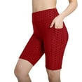 thumbnail image 1 of KIHOUT Women's High Waist Workout Shorts Butt Lifting Tummy Control Ruched Booty Running Yoga Shorts with Pockets, 1 of 3