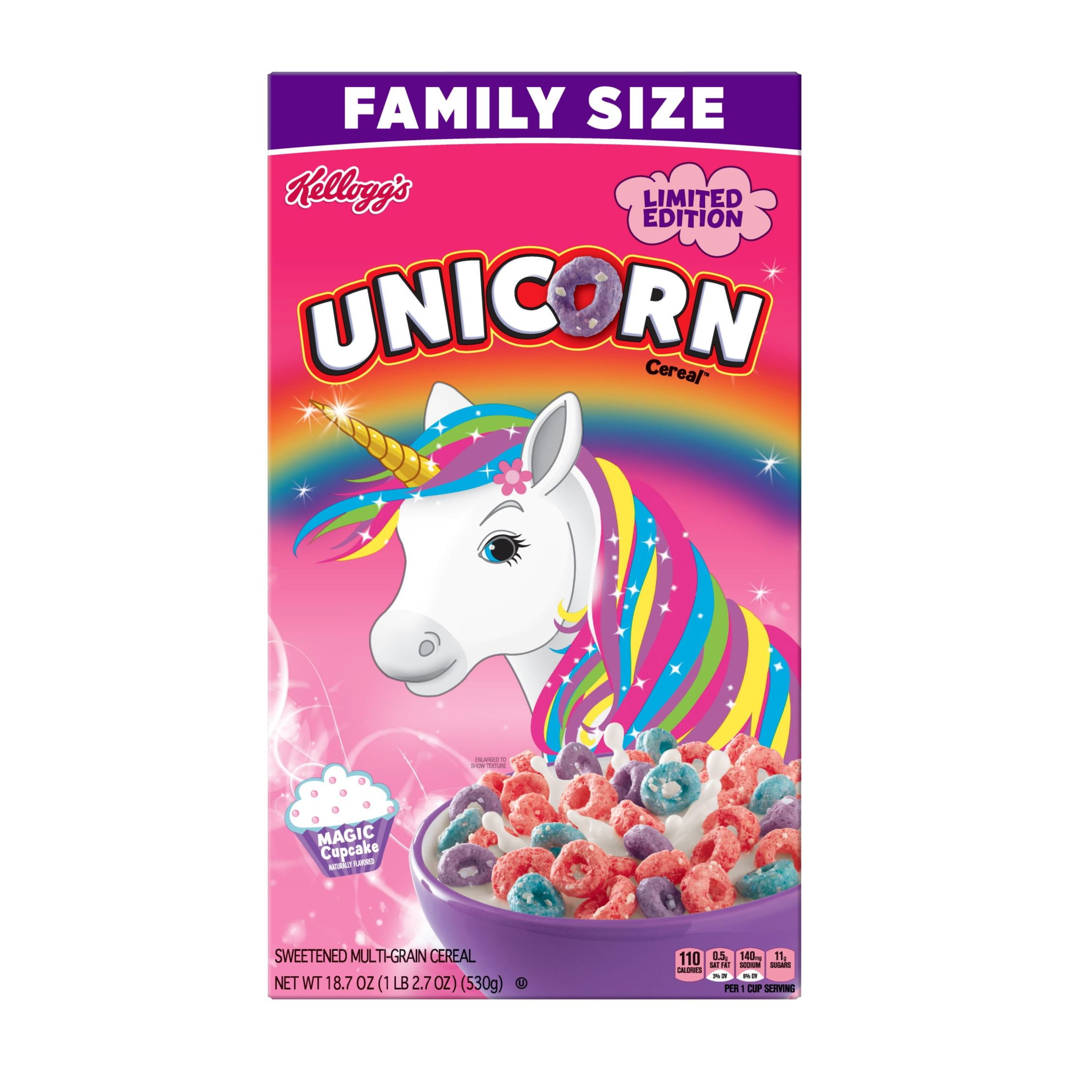 Kellogg's Unicorn Magic Cupcake Cold Breakfast Cereal, 18.7 oz