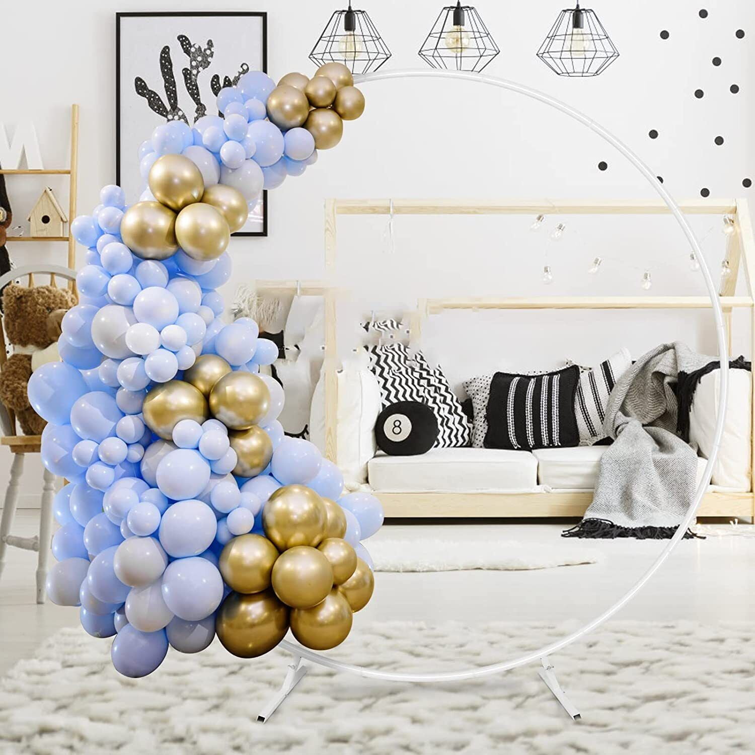 6.6FT Wedding Arch Rack Party Backdrop Stand Flower Balloon Round ...