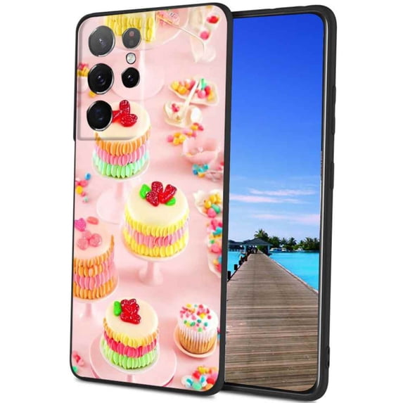 Compatible with Samsung Galaxy S21 Ultra Phone Case, cake-sweets-10 Case Silicone Protective for Teen Girl Boy Case for Samsung Galaxy S21 Ultra