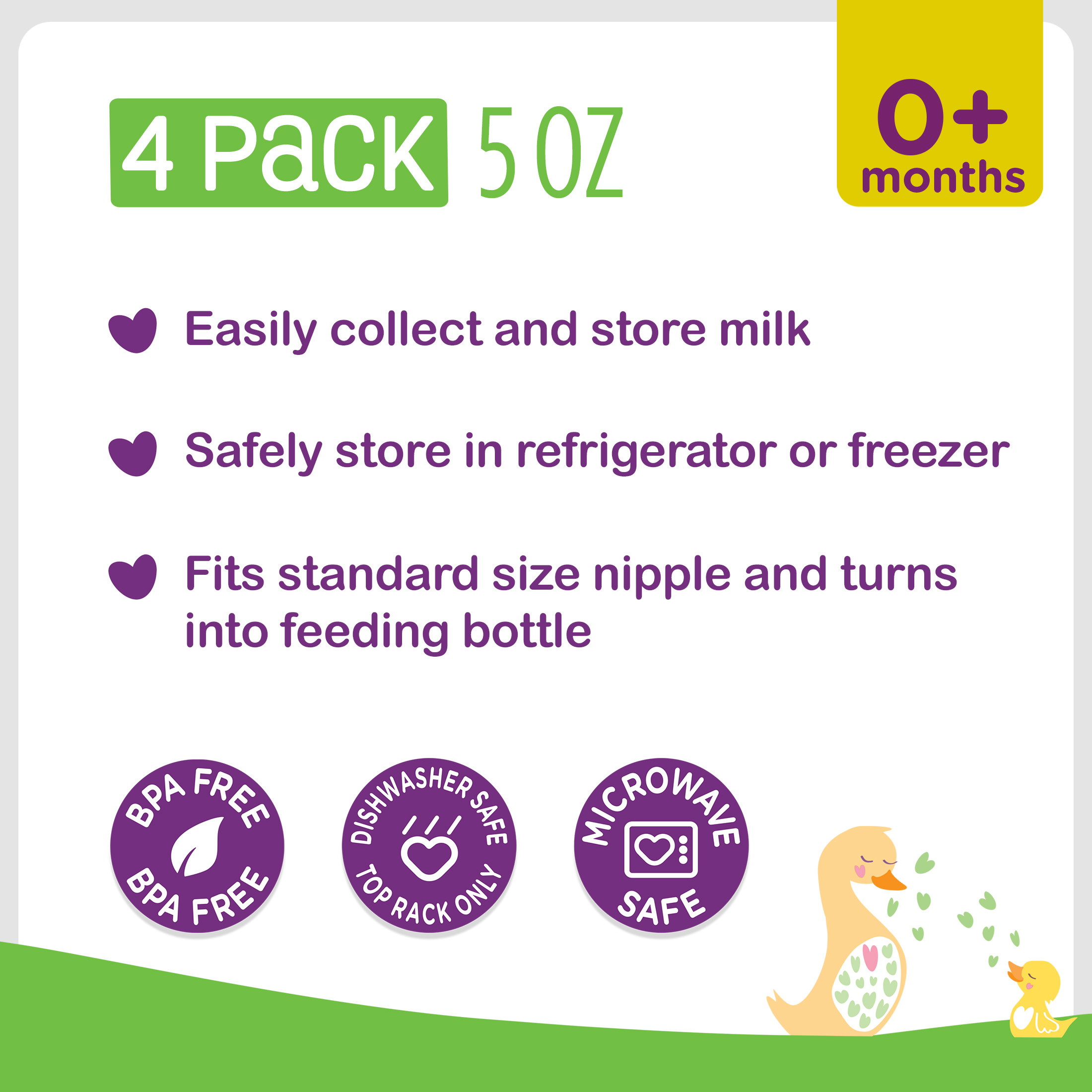 Parent's Choice Milk Storage Containers, 0+ Months, 5 fl oz, 4 Pack - image 3 of 8