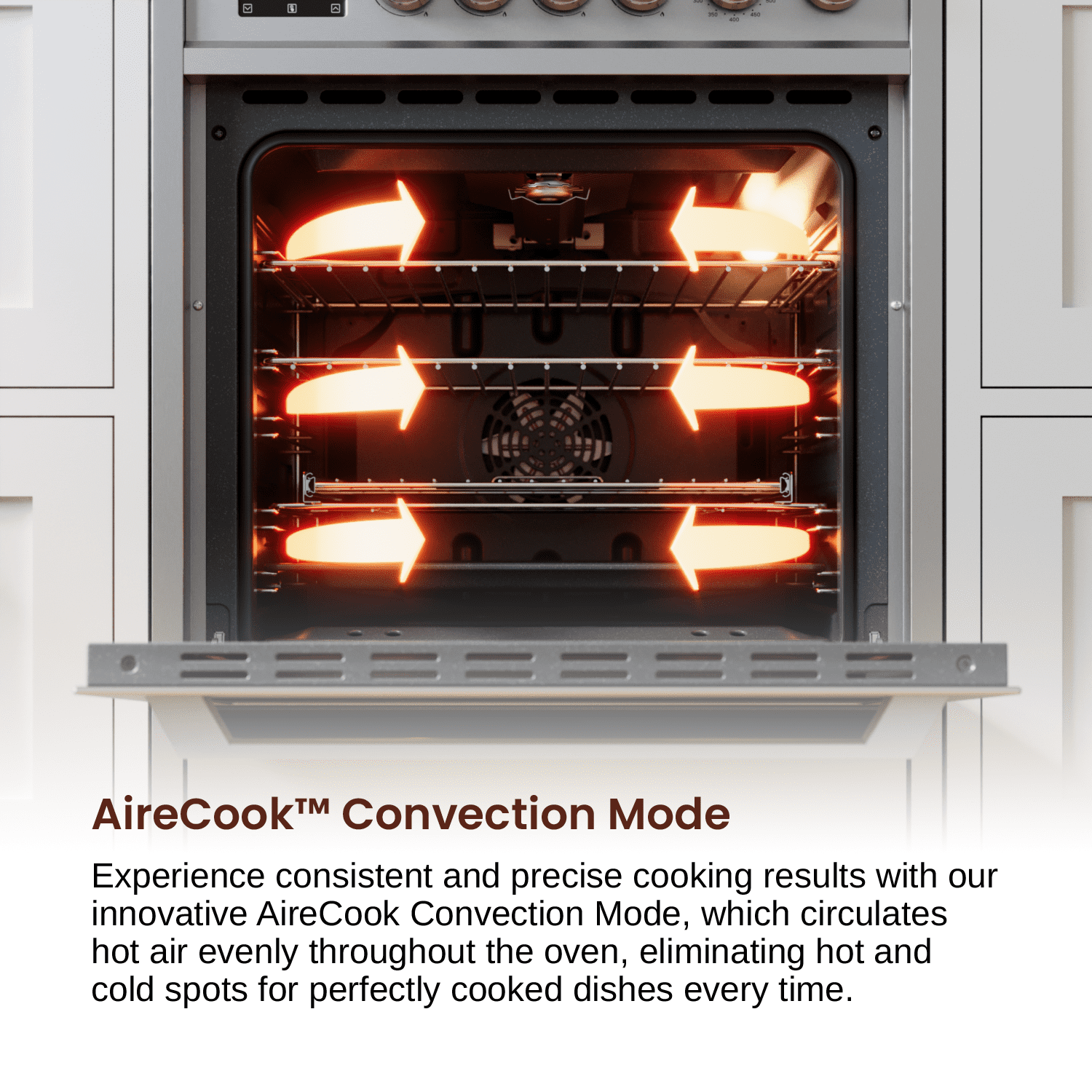 Rangaire RRG241TS 24" Gas Range Oven with Timer - Stainless Steel, Sealed Burners, Convection Fan, Easy Reach Racks