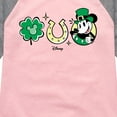 thumbnail image 3 of Disney - Mickey St Patricks Icons - Toddler And Youth Girls Raglan Graphic T-Shirt, 3 of 5