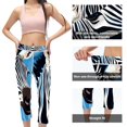 thumbnail image 3 of Zebra Women's Printed High Waist Capris Gym Leggings - Suitable for Running, Fitness, Yoga - Not See-Through Compression Leggings for Women, 3 of 6